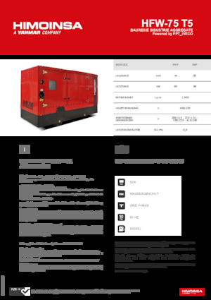 Groupes électrogènes à diesel HIMOINSA HFW-75 T5