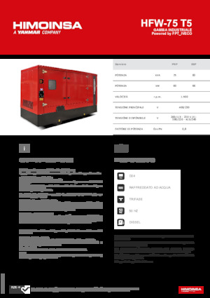 Groupes électrogènes à diesel HIMOINSA HFW-75 T5