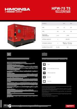Groupes électrogènes à diesel HIMOINSA HFW-75 T5