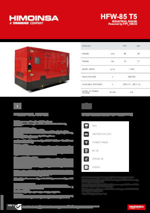 Groupes électrogènes à diesel HIMOINSA HFW-85 T5