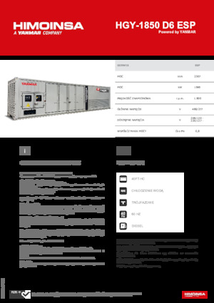 Groupes électrogènes à diesel HIMOINSA HGY-1850 D6 ESP