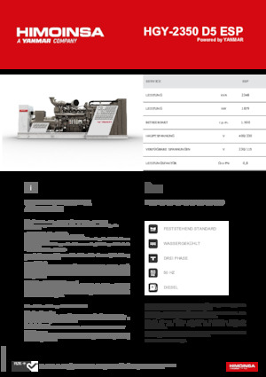 Groupes électrogènes à diesel HIMOINSA HGY-2350 D5 ESP