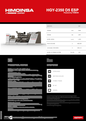 Groupes électrogènes à diesel HIMOINSA HGY-2350 D5 ESP