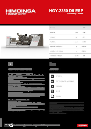 Groupes électrogènes à diesel HIMOINSA HGY-2350 D5 ESP