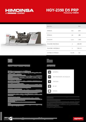 Groupes électrogènes à diesel HIMOINSA HGY-2350 D5 PRP