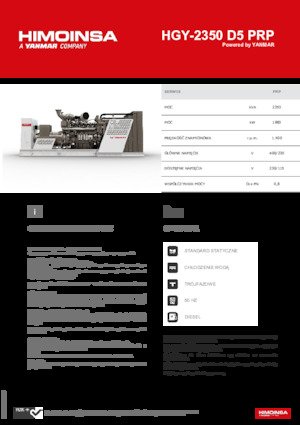 Groupes électrogènes à diesel HIMOINSA HGY-2350 D5 PRP