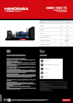 Groupes électrogènes à diesel HIMOINSA HMW-1005 T6