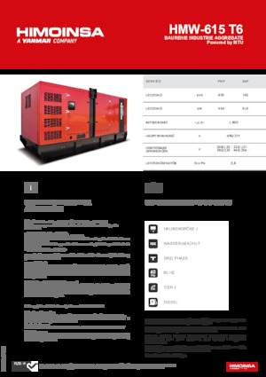 Groupes électrogènes à diesel HIMOINSA HMW-615 T6