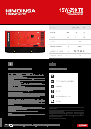 Groupes électrogènes à diesel HIMOINSA HSW-290 T6