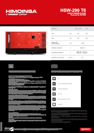 Groupes électrogènes à diesel HIMOINSA HSW-290 T6