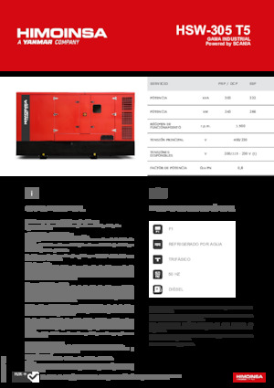 Groupes électrogènes à diesel HIMOINSA HSW-305 T5