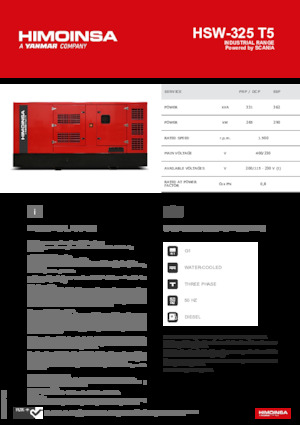 Groupes électrogènes à diesel HIMOINSA HSW-325 T5