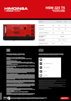 Groupes électrogènes à diesel HIMOINSA HSW-325 T5