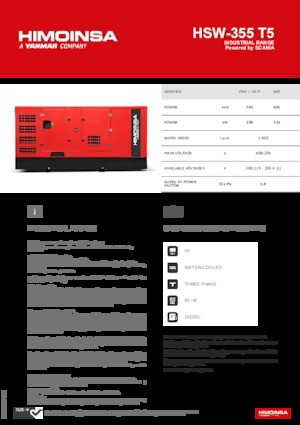Groupes électrogènes à diesel HIMOINSA HSW-355 T5