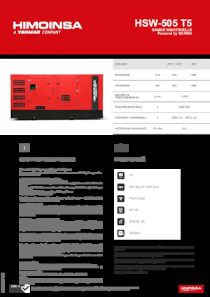 Groupes électrogènes à diesel HIMOINSA HSW-505 T5