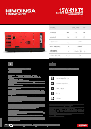 Groupes électrogènes à diesel HIMOINSA HSW-610 T5