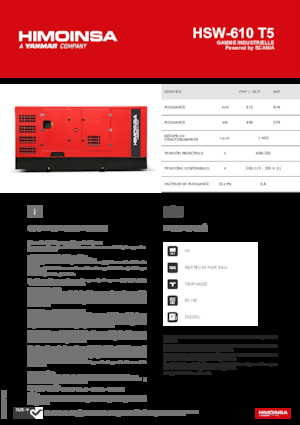 Groupes électrogènes à diesel HIMOINSA HSW-610 T5