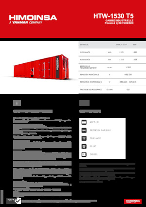 Groupes électrogènes à diesel HIMOINSA HTW-1530 T5