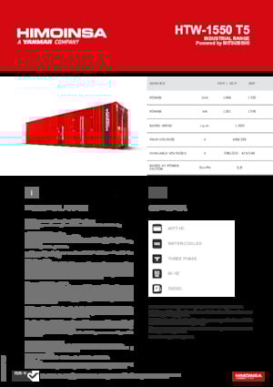 Groupes électrogènes à diesel HIMOINSA HTW-1550 T5