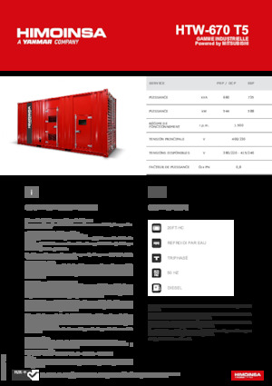 Groupes électrogènes à diesel HIMOINSA HTW-670 T5