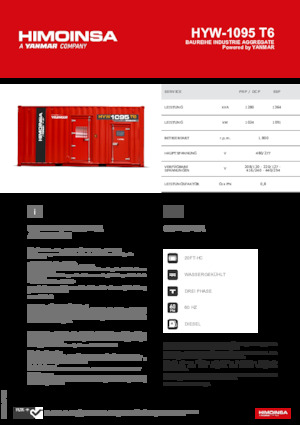 Groupes électrogènes à diesel HIMOINSA HYW-1095 T6