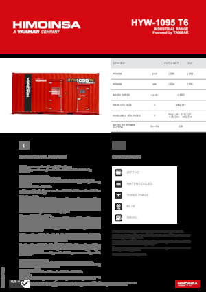 Groupes électrogènes à diesel HIMOINSA HYW-1095 T6