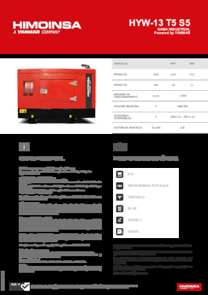 Groupes électrogènes à diesel HIMOINSA HYW-13 T5 S5