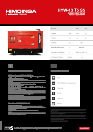 Groupes électrogènes à diesel HIMOINSA HYW-13 T5 S5