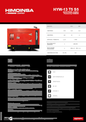 Groupes électrogènes à diesel HIMOINSA HYW-13 T5 S5