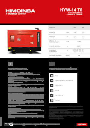Groupes électrogènes à diesel HIMOINSA HYW-14 T6