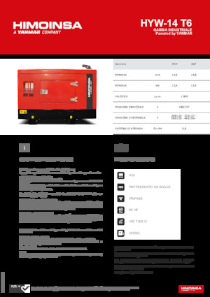 Groupes électrogènes à diesel HIMOINSA HYW-14 T6