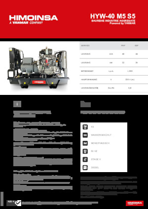 Groupes électrogènes à diesel HIMOINSA HYW-40 M5 S5