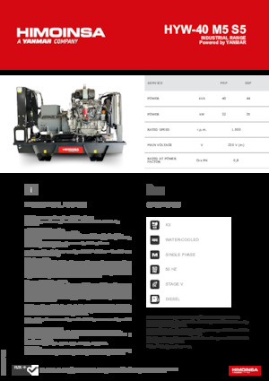 Groupes électrogènes à diesel HIMOINSA HYW-40 M5 S5