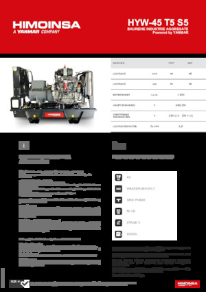 Groupes électrogènes à diesel HIMOINSA HYW-45 T5 S5