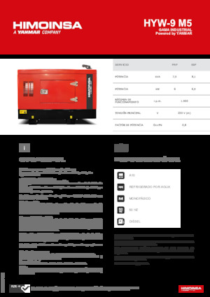 Groupes électrogènes à diesel HIMOINSA HYW-9 M5