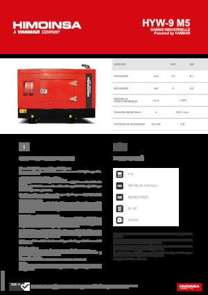 Groupes électrogènes à diesel HIMOINSA HYW-9 M5