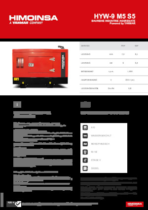 Groupes électrogènes à diesel HIMOINSA HYW-9 M5 S5
