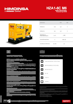 Groupes électrogènes à diesel HIMOINSA HZA1-6C M6
