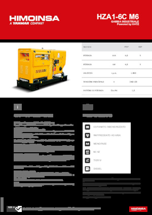 Groupes électrogènes à diesel HIMOINSA HZA1-6C M6