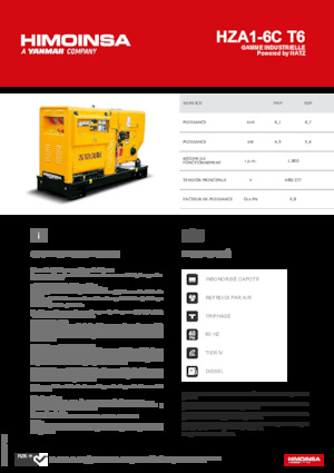 Groupes électrogènes à diesel HIMOINSA HZA1-6C T6