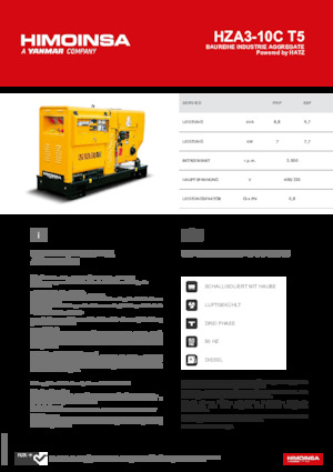 Groupes électrogènes à diesel HIMOINSA HZA3-10C T5