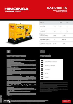 Groupes électrogènes à diesel HIMOINSA HZA3-10C T5