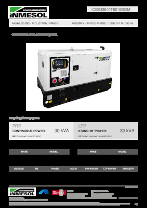 Groupes électrogènes à diesel INMESOL IC-033