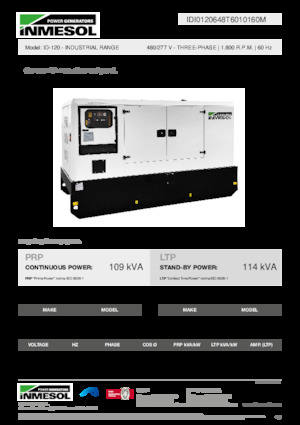 Groupes électrogènes à diesel INMESOL ID-120