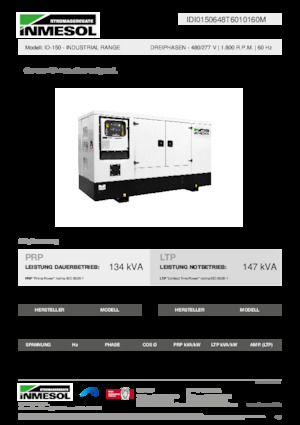 Groupes électrogènes à diesel INMESOL ID-150