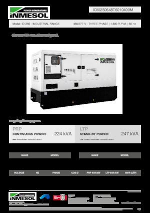 Groupes électrogènes à diesel INMESOL ID-250