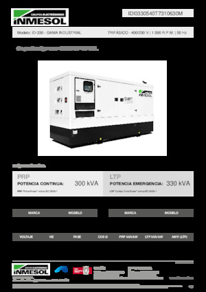 Groupes électrogènes à diesel INMESOL ID-330