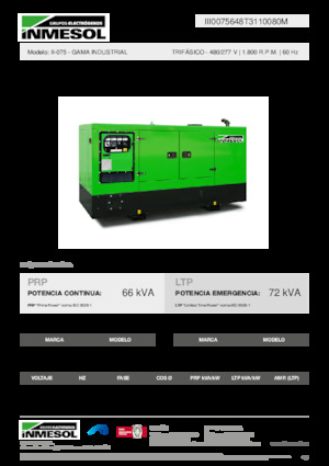 Groupes électrogènes à diesel INMESOL II-075