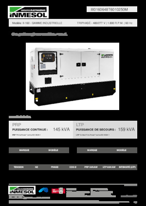 Groupes électrogènes à diesel INMESOL II-160