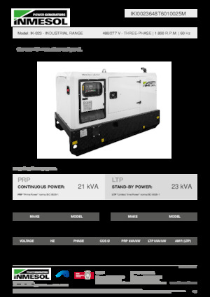 Groupes électrogènes à diesel INMESOL IK-023